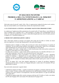 Proroga del CIA Veneto Banca al 30/06/2015 - fabi