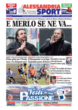 N° 03 – Alessandria Sport del 27/01/2014