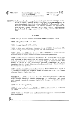 Determina n. 985 del 01/08/2014