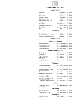 Carta dei Vini - Lungarno Bistrot