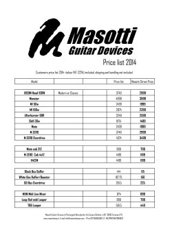 Price list 2014.xlsx - Masotti Guitar Devices