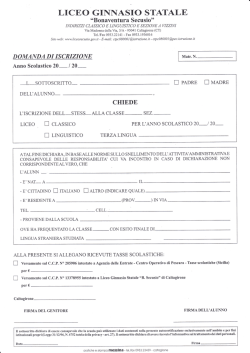 Domanda iscrizione Liceo Secusio