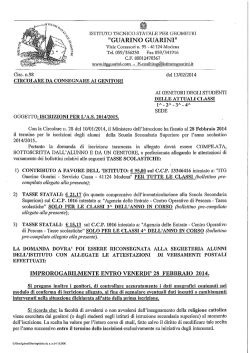 Iscrizioni A.S. 2014/15 - Istituto Tecnico per Geometri "Guarino