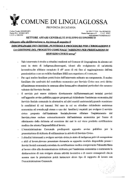 Disciplinare assegno per prestazioni di servizio civico