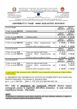contributi e tasse a.s. 2014/15
