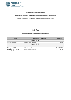 Importi viaggi di servizio e missioni 2013-2014
