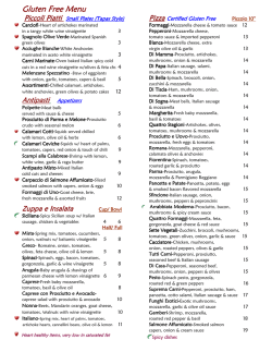 Gluten Free Menu - 360 Uno Trattoria