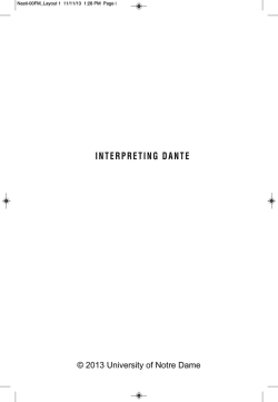 INTERPRETING DANTE - University of Notre Dame