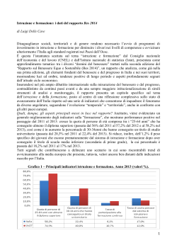 1 Istruzione e formazione: i dati del rapporto Bes 2014 di Luigi Delle