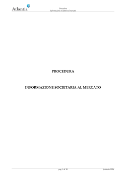 PROCEDURA INFORMAZIONE SOCIETARIA AL MERCATO