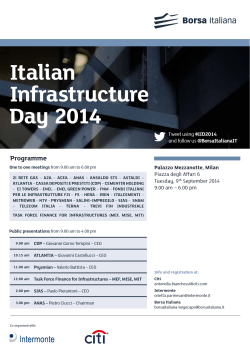 Italian Infrastructure Day 2014, organizzato da