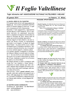 Il Foglio Valtellinese - Valtellinesi a Milano