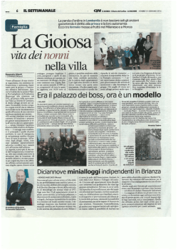 Il. SETTIMANALE - Fondazione Mantovani ONLUS