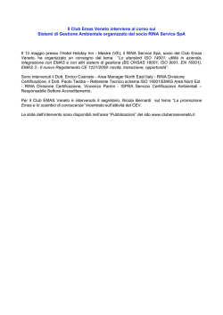 Il Club Emas Veneto interviene al corso sui Sistemi di Gestione