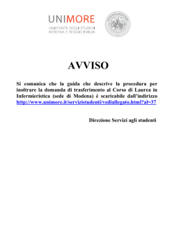 Guida domanda trasferimento CdL Infermieristica