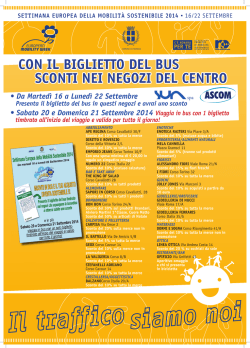 CON IL BIGLIETTO DEL BUS SCONTI NEI NEGOZI