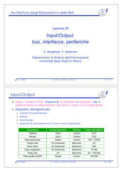 Input/Output: bus, interfacce, periferiche - Home