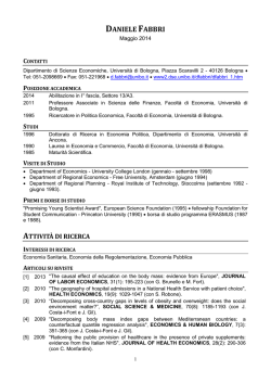 curriculum vitae - Dipartimento di Scienze Economiche