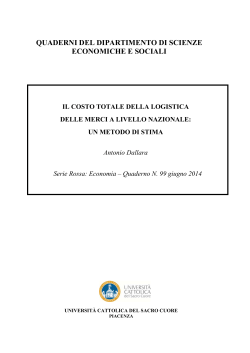 Il costo totale della logistica delle merci a livello