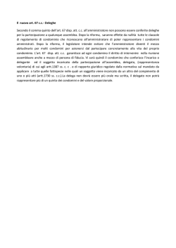 Il nuovo art. 67 c.c.- Deleghe Secondo il comma quinto dell