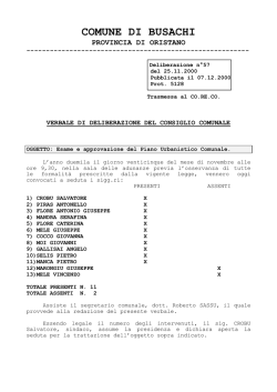 DELIBERA C.C. n° 57.2000 Esame e approvazione PUC