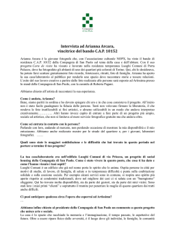 Intervista ad Arianna Arcara, vincitrice del bando C.A.P. 10152