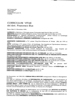Dott. Francesco BUX Direttore Generale A.Re.S Puglia Via Caduti di
