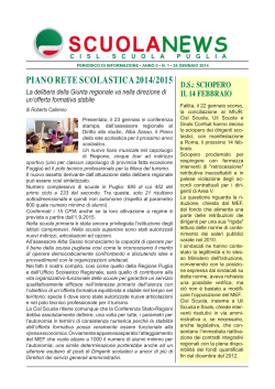 ScuolaNews 1/2014 - Cisl Scuola Puglia