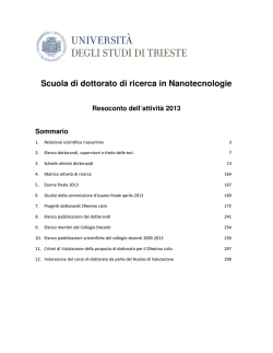 Scuola di dottorato di ricerca in Nanotecnologie