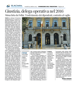 Giustizia, delega operativa nel 2016