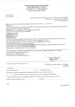 informativa e programma gita classi ii riscopriamo palermo