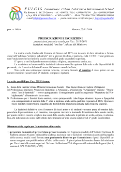 Informazioni su Preiscrizioni / Iscrizioni