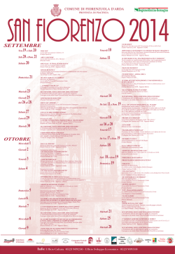 il programma degli eventi di san fiorenzo