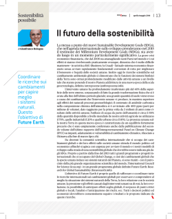 Il futuro della sostenibilit&agrave;