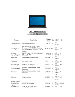 Dell Chromebook 11 Technical Specifications