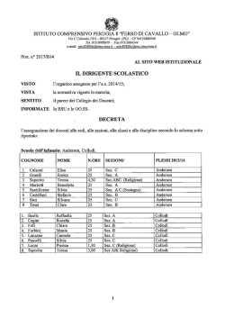 Decreto di assegnazione dei docenti a.s. 2014/15