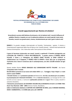 comunicato conferenza stampa romics 24/09/2014