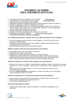documenti da esibire per il contributo affitti 2014