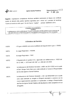 Determina n. 469 del 09/04/2014