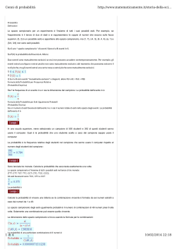 Cenni di probabilità http://www.matematicamente.it/storia-della