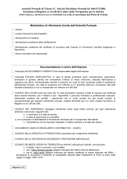 Elenco documenti - Autorità Portuale di Trieste