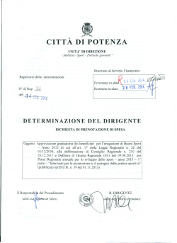 Determina 21 - BUONI SPORT Approvazione Graduatoria