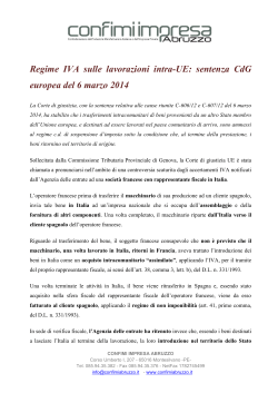06/08/2014 Regime IVA sulle lavorazioni intra-UE