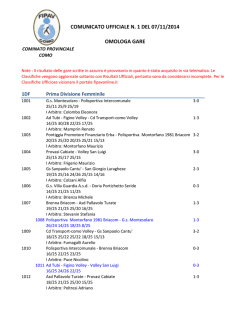 Comunicato Ufficiale n. 01