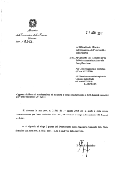 Pareri degli uffici del MEF relativi alle assunzioni