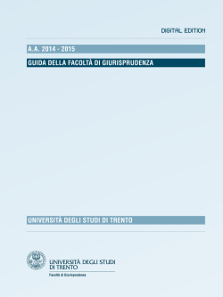 Guida della Facolt&agrave; 2014-2015 - Universit&agrave; degli Studi di Trento