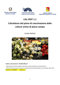 CAL-FERT 1.1 Calcolatore del piano di concimazione