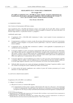 REGOLAMENTO (UE) N. 519/•2014 DELLA COMMISSIONE