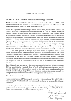 controllo di regolarità amministrativa 1° semestre 2014
