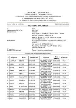 Graduatoria CBC 15 operai comuni 2014